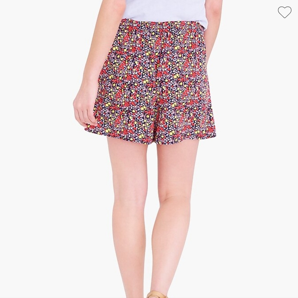 J Crew Floral Pull On Small Print Floral Shorts